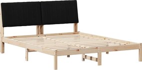 vidaXL Cadru de pat cu headboard Maro 150 x 200 cm Lemn de pin masiv