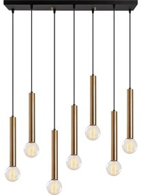 Candelabru suspendat cu cablu TEMPO 7xE27/40W/230V, auriu