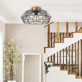 Brilagi - Plafonieră WOODY BASKET 1xE27/60W/230V stejar-nuc