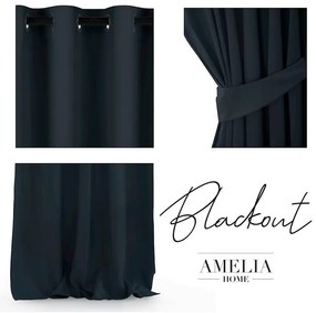 Draperie BLACKOUT AMELIA neagră 140 x 245 cm 2 buc