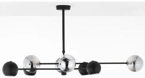 Lustră pe tijă Jupiter 1975 MOKA 4xGU10/10W/230V + 4xG9/10W/230V negru/crom