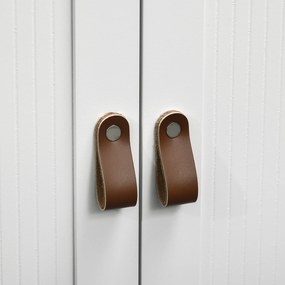 kleankin Dulap de baie scund cu multiple spații de depozitare, mare nișă, placard cu două uși alb și natural | Aosom Romania