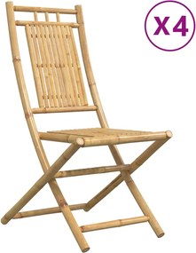 vidaXL Scaune de grădină pliabile, 4 buc., 46x66x99 cm, bambus