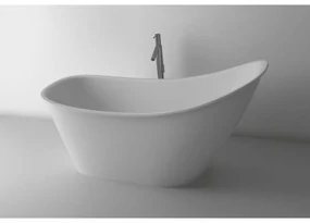 Cada baie freestanding ovala, compozit, 158 x 73 cm, Cast Marble Bergamo