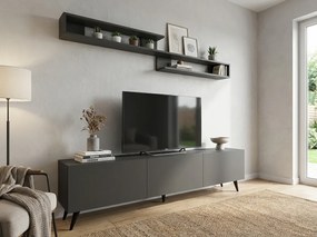 Dulap TV MIYA 150 cm cu polita de perete, antracit