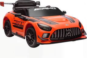 AIYAPLAY Mașină Electrică Copii 3-8 Ani Mercedes-AMG 12V cu Telecomandă, Lumini LED, Roți de Transport, Portocaliu | Aosom Romania
