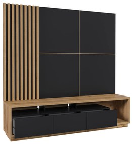 Mobilier living Celcey Typ 09 (Stejar wotan + Negru). 1108324