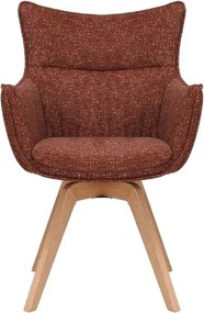 Set de 2 scaune pivotante picioare din lemn VOGUE maro ruginiu
