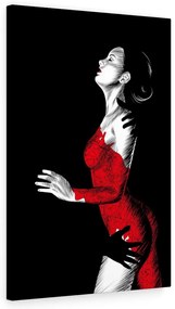 Tablou canvas Girl in Red 120x80 cm