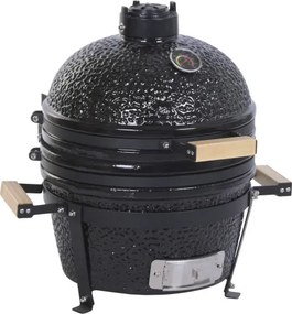 Grătar kamado din ceramică și metal, 51 x 53 x 64 cm, negru, „Barbecue Ceramic"