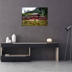 Tablou pe sticlă - mănăstire budhistică (70x50 cm)