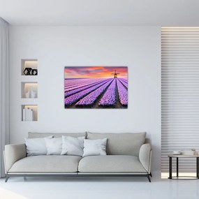 Tablou - ferma cu flori (90x60 cm)