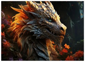 Tablou pe sticlă - Dragon (70x50 cm)