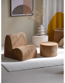 Fotoliu de copii maro cu tapițerie din catifea reiată Cloud – Wigiwama