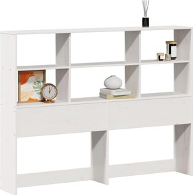 vidaXL Tăblie de pat cu depozitare alb 140 cm lemn masiv de pin