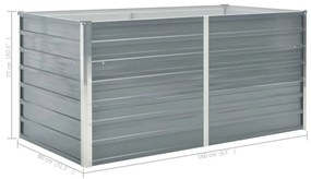 Pat inalt straturi, 160x80x77, otel galvanizat, gri 1, Gri, 160 x 80 x 77 cm