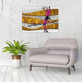 Tablou pe sticlă cu abstracție (70x50 cm)