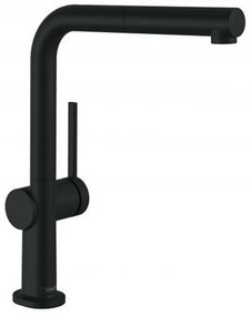 Baterie bucatarie cu dus extractibil Hansgrohe Talis M54 270 cu 1 jet pentru incalzitoare cu flux continuu finisaj negru mat