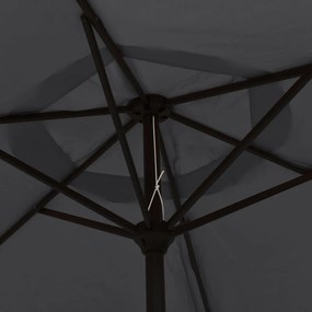 Umbrela de soare exterior, LED-uri si stalp otel, negru, 300 cm Negru