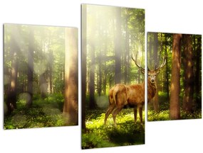 Tablou cu cerbul în pădure (90x60 cm)