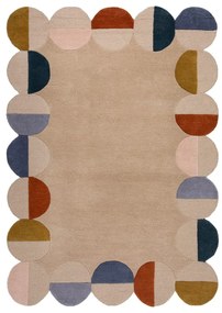 Covor bej țesut manual din lână 160x230 cm Mia Scallop Frame – Flair Rugs