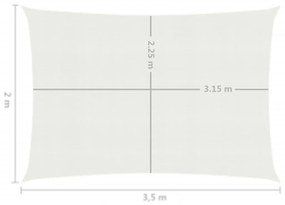 Panza parasolar, alb, 2x3,5 m, HDPE, 160 g m   Alb, 2 x 3.5 m