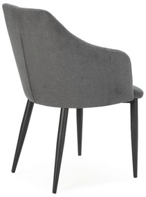 Set de scaune de sufragerie gri închis 2 buc. tapițat Nadi – Marckeric