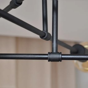 LED Lustră aplicată CAMBRIDGE 6xE27/8W/230V neagră