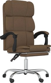 vidaXL Fotoliu de birou rabatabil, maro, textil