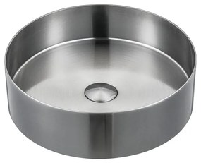 Chiuvetă argintie rotundă din oțel inoxidabil ø 38 cm Aurum – Sapho
