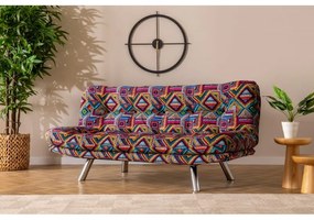 Canapea Multicolora Extensibila cu 3 Locuri Misa Small Sofabed - Patchwork