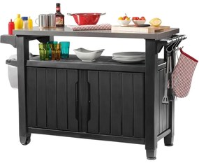 Masă multifuncțională pentru grătar de grădină Keter UNITY XL 270l grafit, 134 x 52 x 90 cm