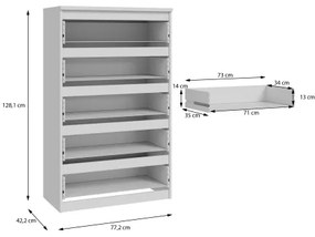 Comodă MAO cu sertare, albă