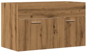 856216 vidaXL Dulap chiuvetă baie, stejar artizanal 90x38,5x46 cm lemn