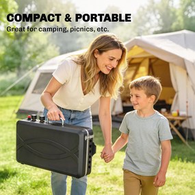 Outsunny 2-in-1 Portabil Grătar pe Gaz Propan, Grill și Aragaz, 7 kW, Negru | Aosom Romania