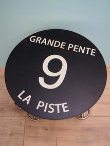 Măsuță laterală neagră din metal, Ø45 cm, "Grande Pente 9"