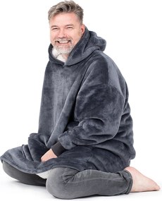 Hanorac din micropluș cu imitație blăniță 4Home Antracit, uni L - pentru bărbați