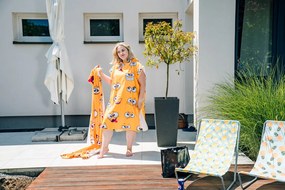 Poncho prosop de plaja SMILE galben 80x145 cm