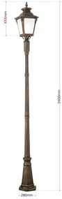 Stalp exterior stil clasic IP23 H240cm Aiko AL 11-1141/1 Patina OR
