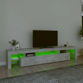 Comoda TV cu lumini LED, gri beton, 215x36,5x40cm 1, Gri beton, 215 x 36.5 x 40 cm