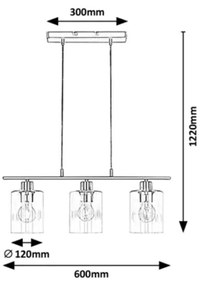 Lustră pe cablu Rabalux 3580 MIROSLAW 3xE27/40W/230V
