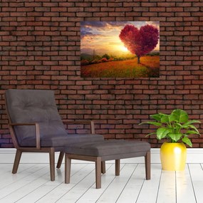 Tablou cu copaci în forma de inimă (70x50 cm)