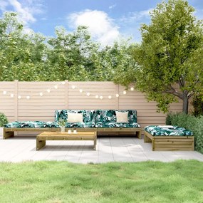 3186150 vidaXL Set mobilier de grădină cu perne, 5 piese, lemn de pin tratat
