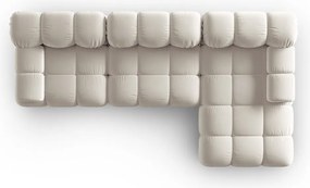 Coltar modular dreapta 4 locuri, Bellis, Micadoni Home, BL, 282x155x70 cm, catifea, bej deschis