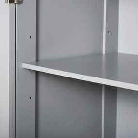 kleankin Mobilier de baie pe picioare, dulap de baie 2 uși 2 sertare 60 x 30 x 75 cm gri | Aosom Romania