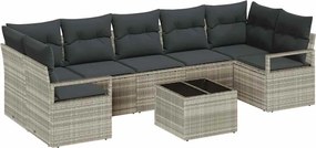 vidaXL Set de canapele pentru grădină 8 pcs Gri deschis și gri închis