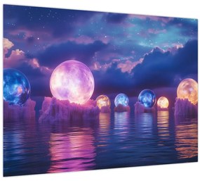 Tablou - Planete pe apă (70x50 cm)