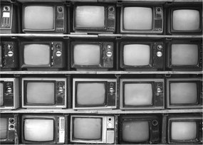 Tablou pe sticlă - Retro TV (70x50 cm)