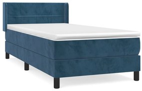 3130929 vidaXL Pat box spring cu saltea, albastru închis, 80x200 cm, catifea