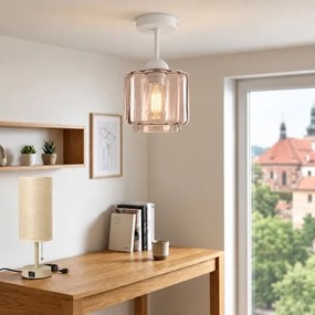 BRILAGI - Plafonieră LED aplicată R GLASS 1xE27/60W/230V Ø 15 cm alb/bej fumuriu